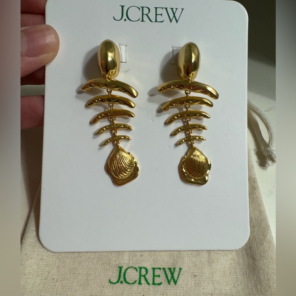 JCrew Fish-bone earrings. NWT.